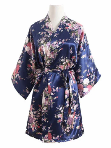navy blue Халат для свадьбы, для невесты, для женщин, для сна, ночное белое свадебное платье, халат, ночное платье, домашняя одежда, ночная рубашка, Халат - Цвет: navy blue