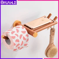 wood toilet paper holder with shelf aluminum paper towel holder creative roll paper holder rack wall mounted tissue roll hanger