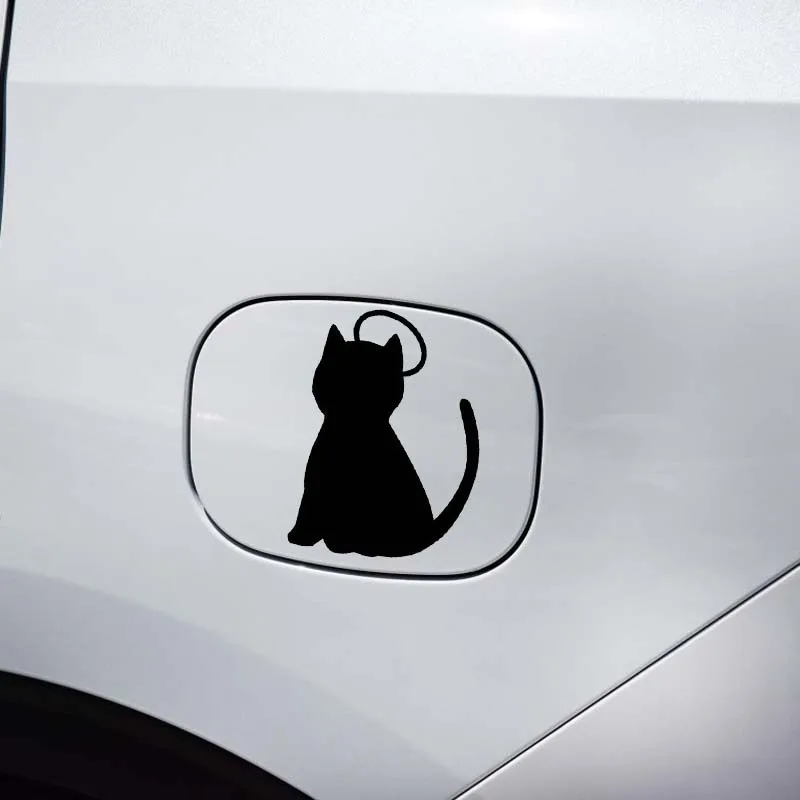 YJZT 12*8 6 см Oem Ангел Забавный одинокий Кот покрывающий тело Silhoutte крутой