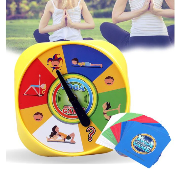 Дети весело Йога Spinner настольные игры с 54 поза карты Семья вечерние игрушки для детей 5 лет до