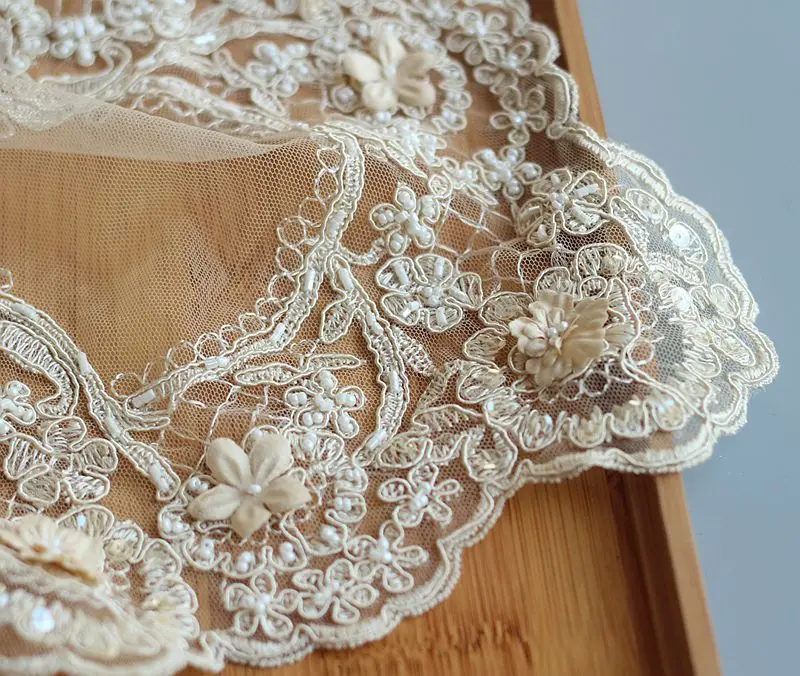 Роскошная кружевная скатерть расшитая бисером 3Dflowers ручная работа лист Doilies Alencon