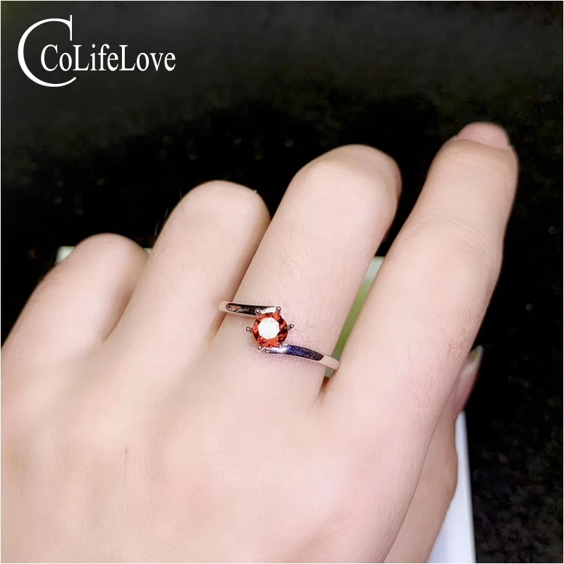 Ювелирные изделия colife модное кольцо с гранатом для юной девушки 5 мм натуральное