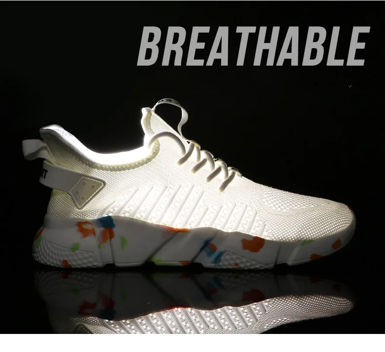Мужские кроссовки; дышащие кроссовки Flyknit; мужская повседневная обувь; светильник на шнуровке; Мужская обувь; Летняя обувь; Chaussures Hombre