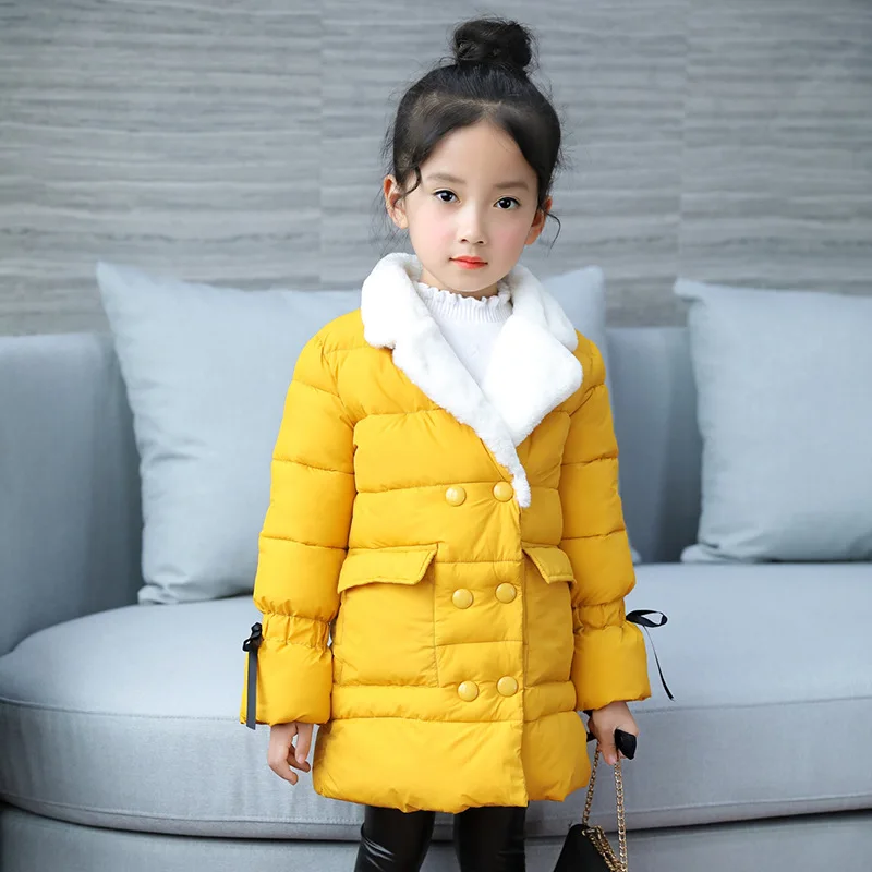 Winter Cotton Coat New Cute Baby Girl Clothing Thick Outerwear Warm Outwear Children Clothes Kids Girls 8 10 12 Years | Детская одежда