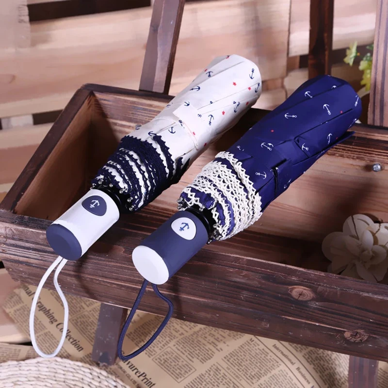 White Blue Auto Open Close Strong High Fully Automatic Quality Windproof for Women Men Rain Umbrellas Fashion Kids Z601 | Дом и сад