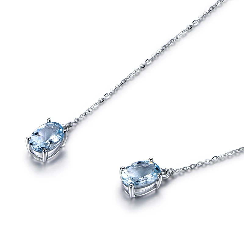 Женские серьги с овальным вырезом QYI 2 5 ct небесно-голубой топаз висячие из 100%
