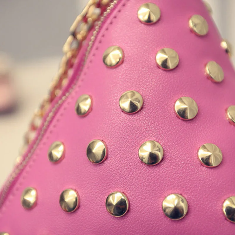 

Fashion Bag Women Cute Little Triangle Shoulder Bag Female Rivet Mini Coin Messenger Ladies' PU Leather Handbag Bolsas