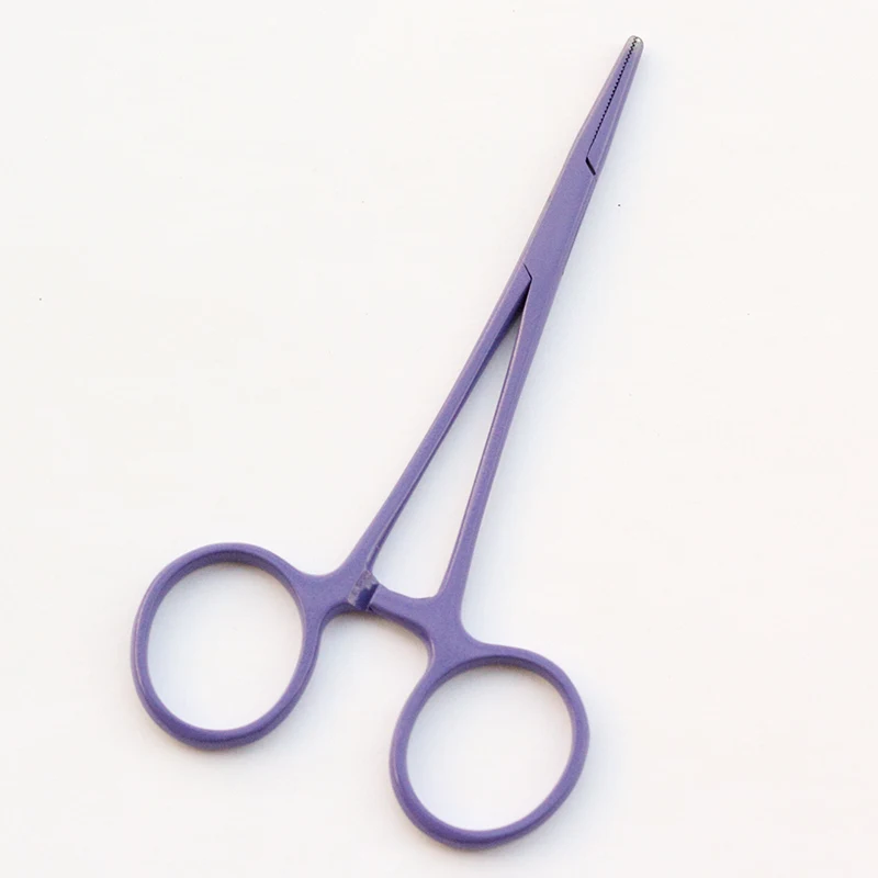 Фиолетовый Галстук для собаки и Груминг группа вставки инструмент/Pet Hemostat(прямой) 6061002 товары для щенков 7 цветов - Цвет: Фиолетовый