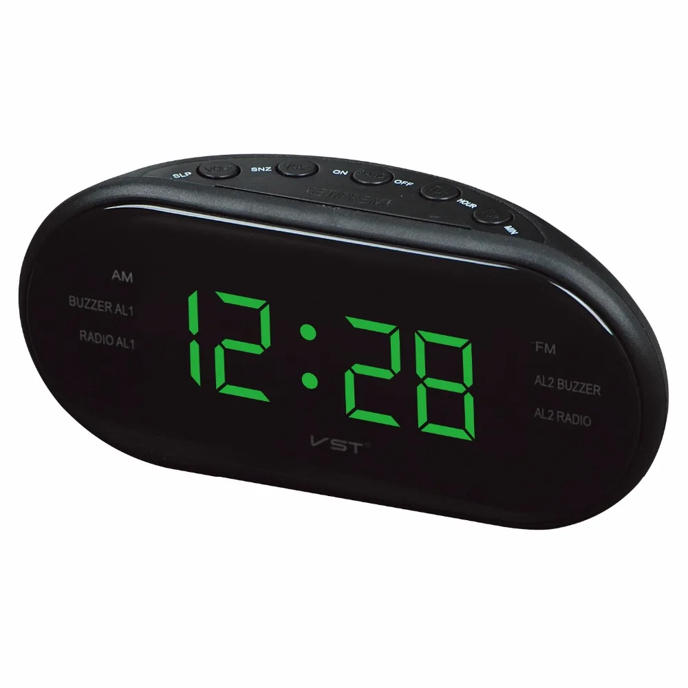AM FM Radio Alarm Clock Digital LED Clocks Luminous numbers display screen glowing clock Snooze Electronic Home Table |