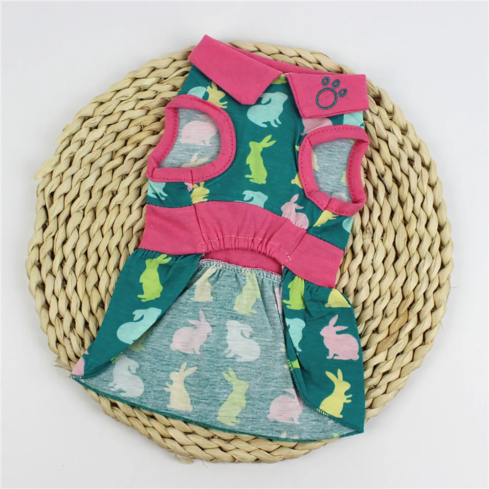 Платье для собаки с принтом кролика полиэстер собака кошка Пасхальная рубашка