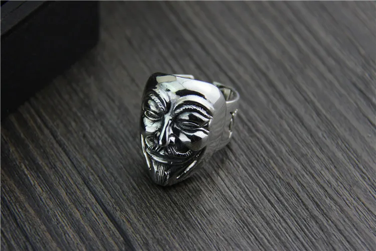 Настоящее серебро 925 пробы тайское Винтаж открытый размер Регулируемая маска для