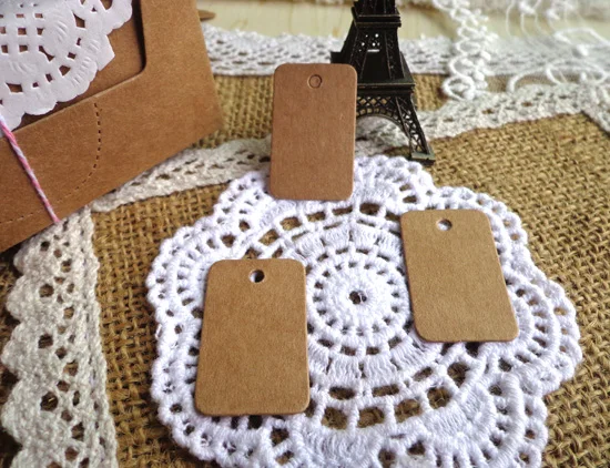 100 шт. прямоугольник крафт Подарочные Метки белый закладки DIY Чистая открытка бумажный ценник повесить тег канцелярские школы питания
