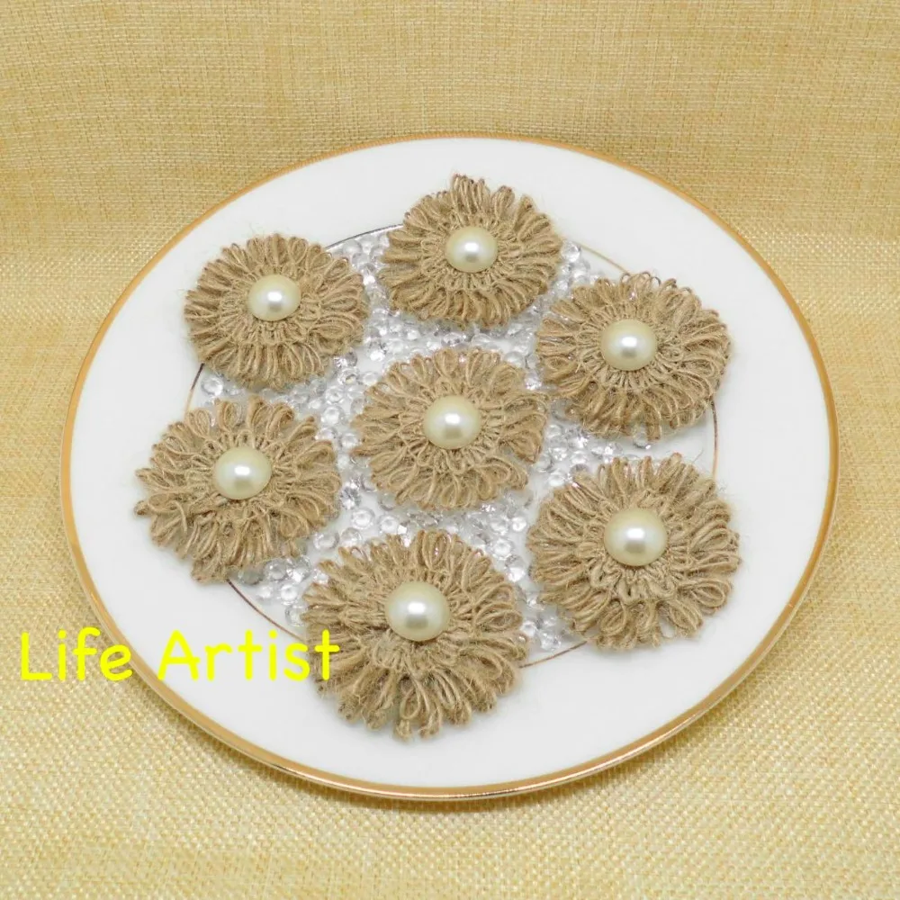 24 шт. джут джутовая ткань мешочная с цветочным принтом капюшоном из