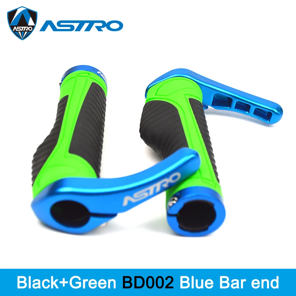 Green BD002 Blue Astro руль для велосипеда, рукоятка для велосипеда, велосипедная рукоятка, прочная нескользящая резина, аксессуары для горного велосипеда, запчасти для велосипеда, 1 пара - Цвет: Green BD002 Blue