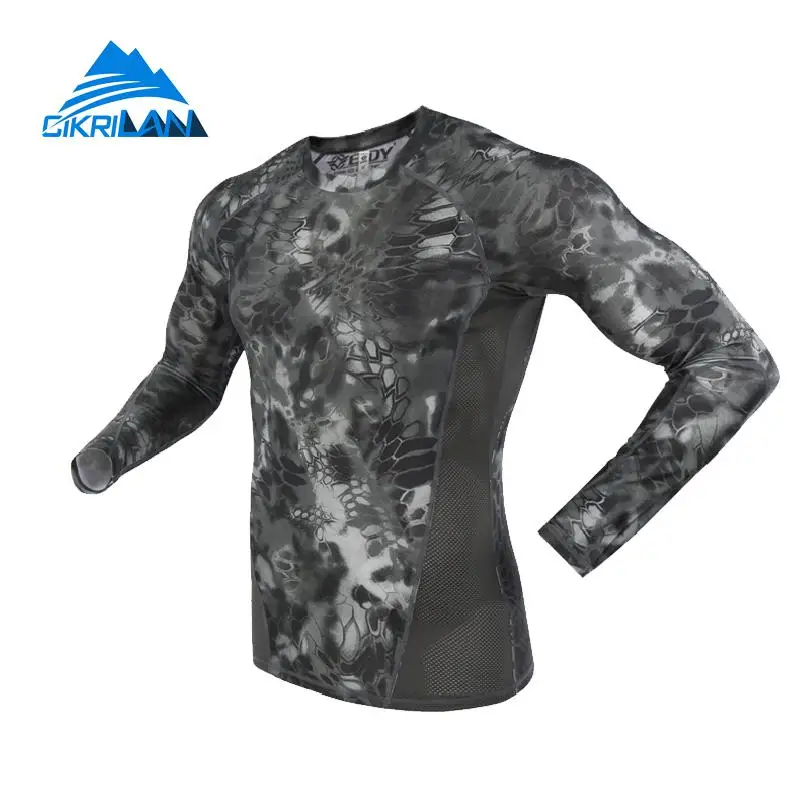 Мужская камуфляжная быстросохнущая тактическая футболка с длинными рукавами