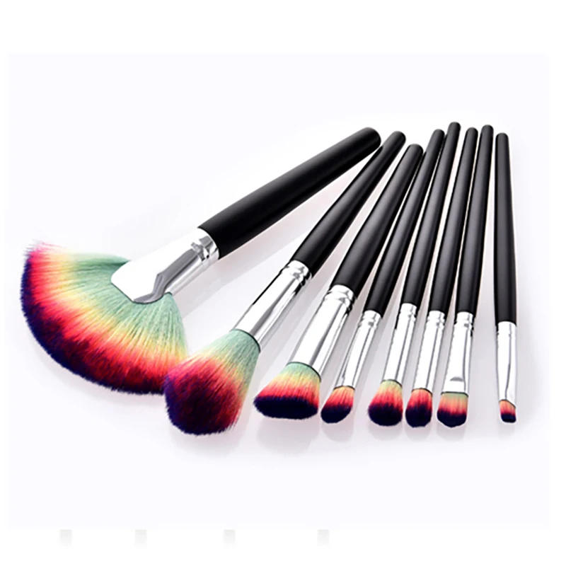 8 Branch Black Handle SilverTubewaist Makeup Brushes Beauty Tool Fan Flame Powder Foundation Brush Face&ampeye Cosmetic Brushpincel | Красота