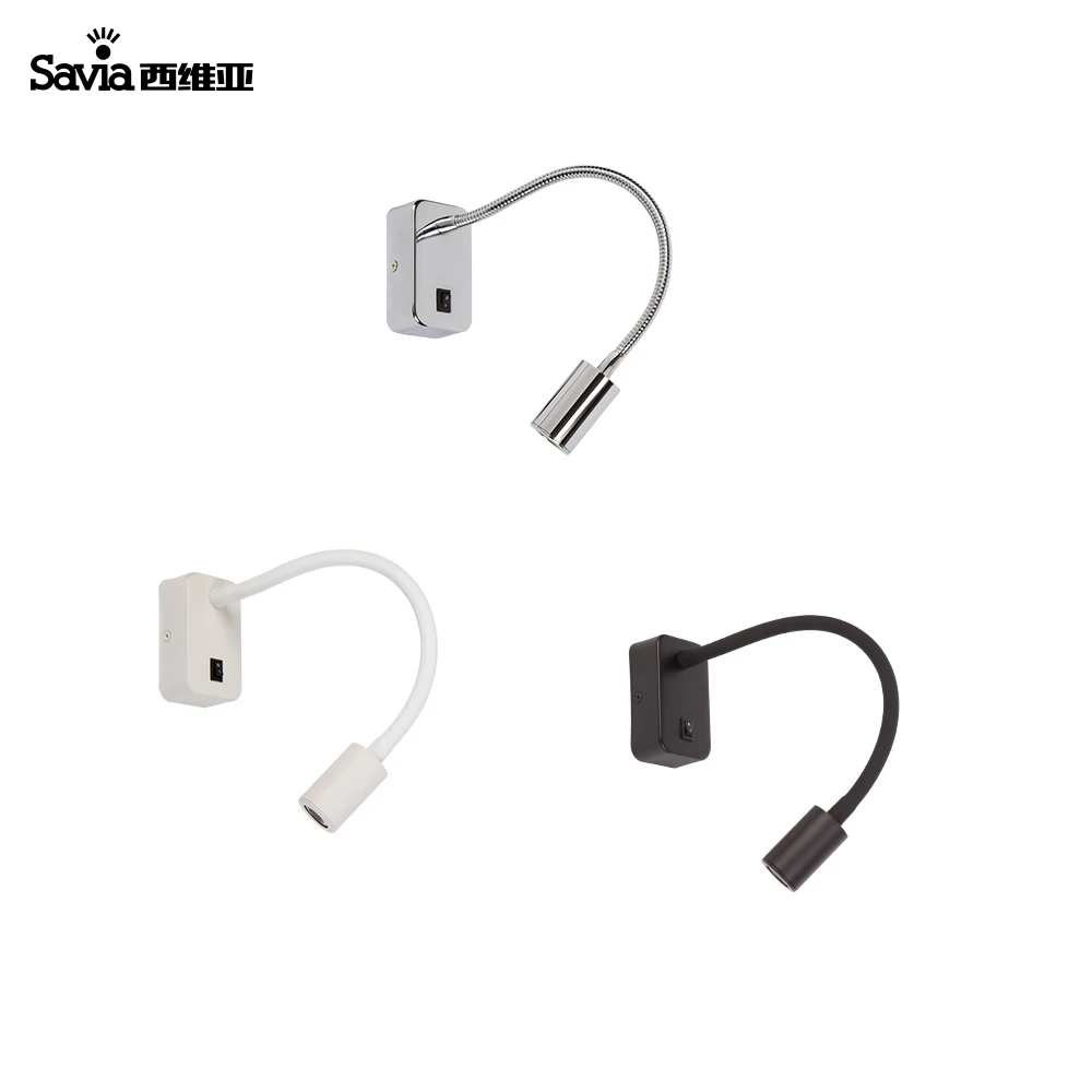 Светодиодная настенная лампа Savia 3 Вт алюминиевая Гибкая для прикроватного