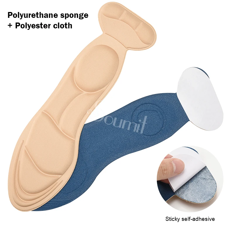 Soumit 5D Soft Sponge Insoles Pad Heel Back Protector High Heel Orthotic Insoles Insert Pad Anti-slip Inner Sole for Women