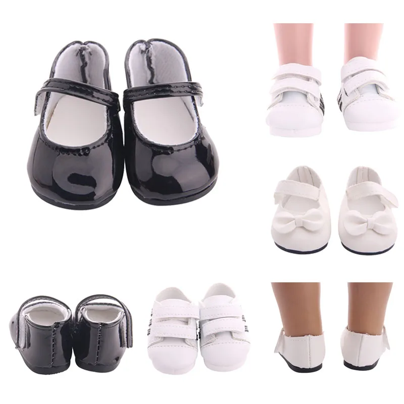 LUCKDOLL PU Sneakers Fit 18 Inch American 43cm Baby Doll Clothes Accessories,Girls Toys,Generation,Birthday Gift