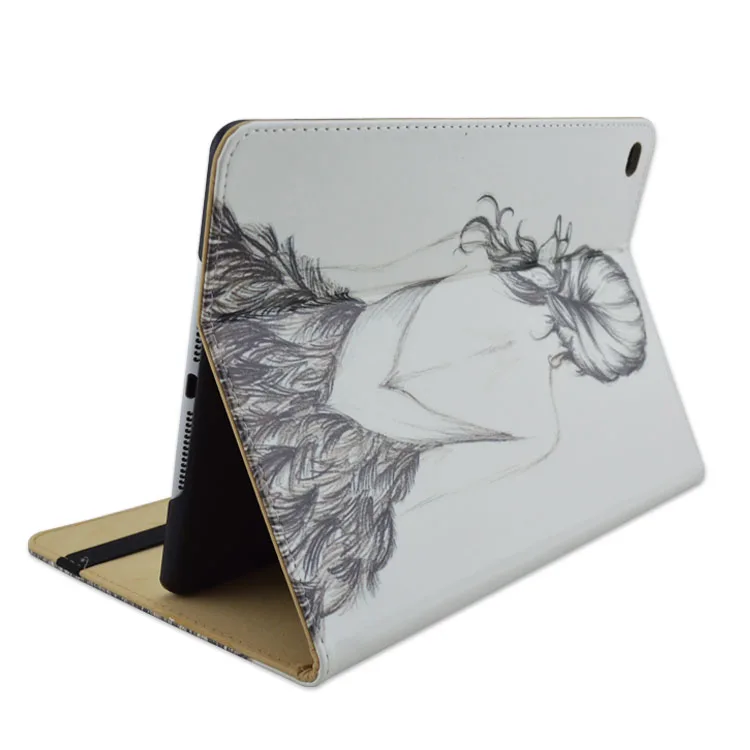 ПУ и ПК материал Диамант поддержка защитный чехол Чехол белая девочка для iPad Air 1 2