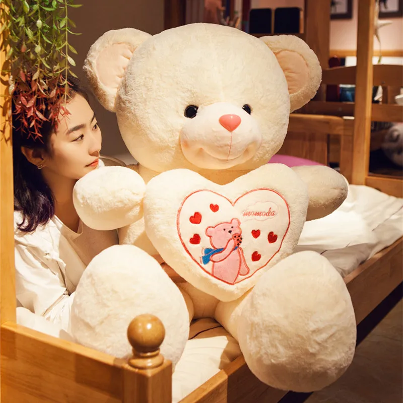 

1pc 70cm Cute bear with heart doll Large size Plush Toy soft stuffed animal pillow Home sofa decor Kawaii gifts for children
