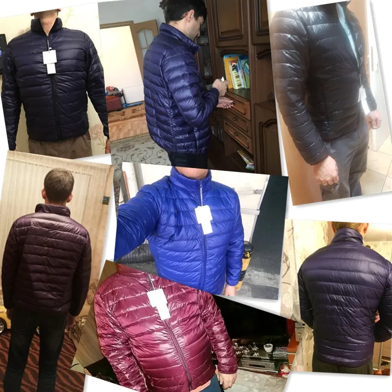 

Nice Autumn Winter Duck Downs Jacket Men Ultra Light Casual Spring Coat Pocket Zip Lightweight Downs Male Parkas Outwear 2XL