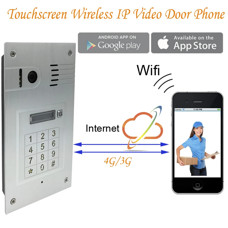 Дистанционный монитор Wifi видеодомофон дверной звонок беспроводной ip HD камера