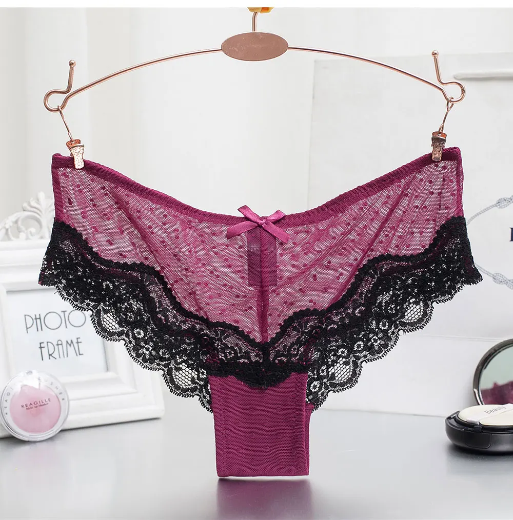 M-XL, женские сексуальные кружевные полые трусики, сетчатые бесшовные комфортные трусики из «дышащей» ткани, трусы с цветочной вышивкой, нижнее белье с низкой посадкой и бантом