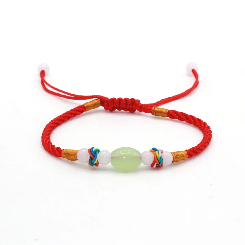 2017 удача красная веревка плетеная макраме хороший браслет с пожеланиями бусы