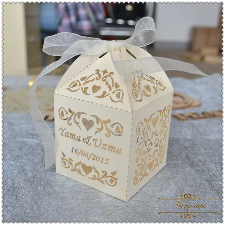 Индивидуальная лазерная резка роскошные свадебные сувениры упаковочные коробки