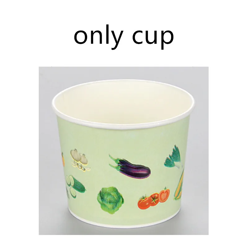 green cup 50 шт творческие одноразовые супные тарелки быстрого приготовления хлеба бумажная чаша 260 мл 390 520 увлажнитель для автомобиля в форме мороженого Желейный десерт упаковка кружки с крышками - Цвет: green cup