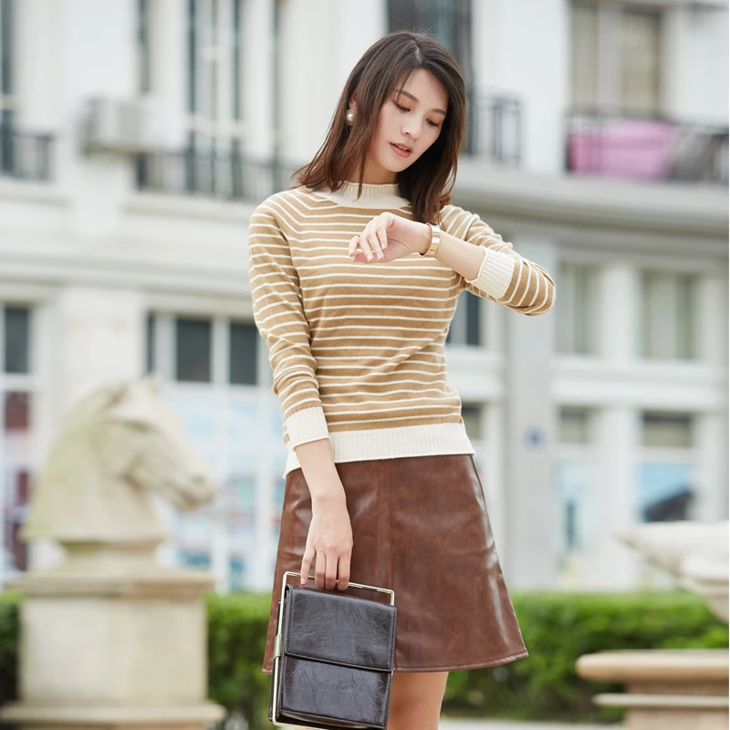 Woman Sweater Striped 5Colors Oneck Pullover Hot Sale Ladies Standard Clothes Spring New Fashion Female Jumpers Woolen Girl Tops | Женская