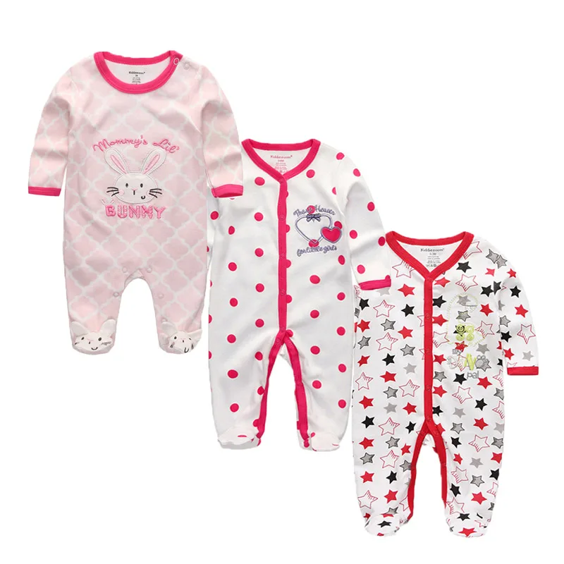 3pcs/lot Unisex Baby Rompers Cartoon Animal Clothing Set Winter Girls Warm Clothes Boys Foot Overalls Newborn Infant Jumpsuit | Детская