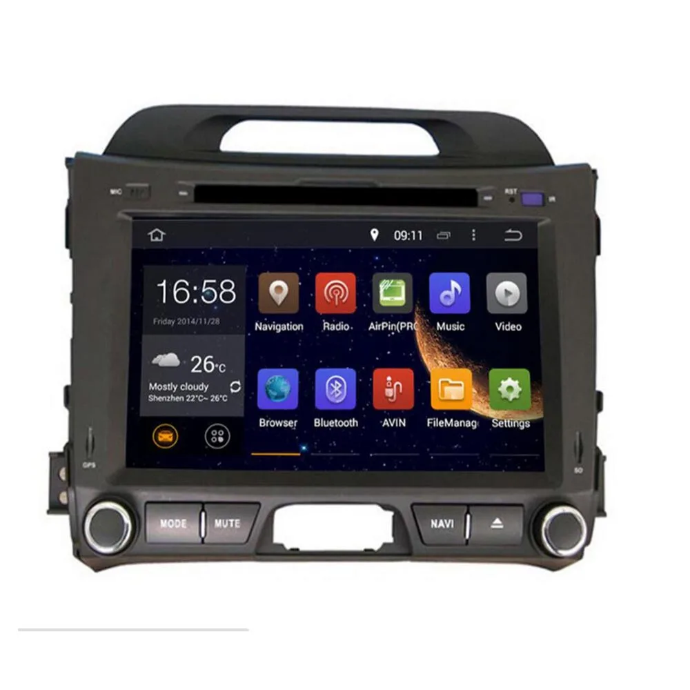 Автомобильная стерео-система 8 дюймов IPS Android 10 для Kia Sportage 2010-2014 GPS-навигация FM DVD
