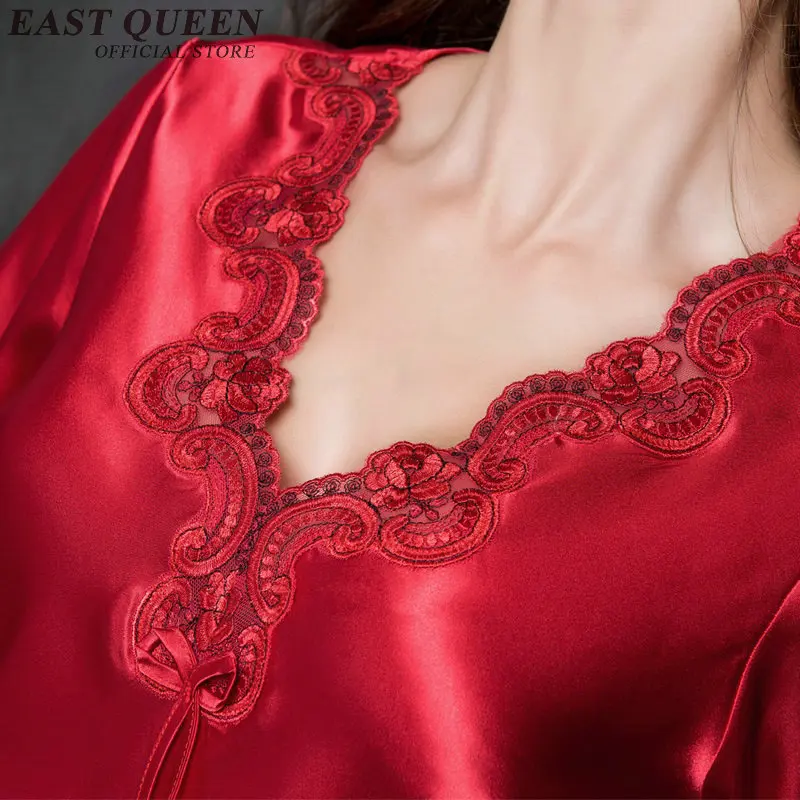 

Satin nightgown Sexy Night Clothes Satin Nightgowns Summer Short Sleeve Nightdress Satin Night Dress KK1763 H