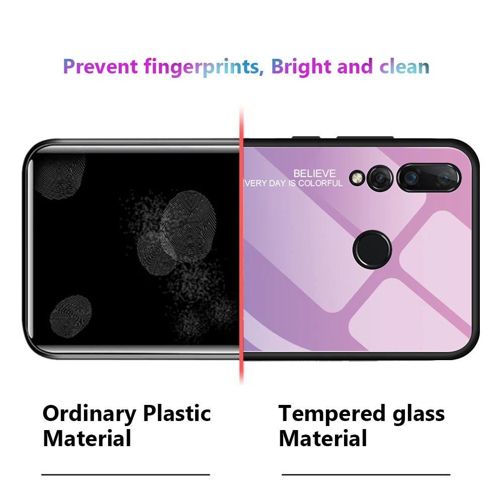 Tempered Glass Case for Huawei Nova 4 p20 P30 Pro gradient Shockproof Cover honor v20 mate 20 P20 Lite |