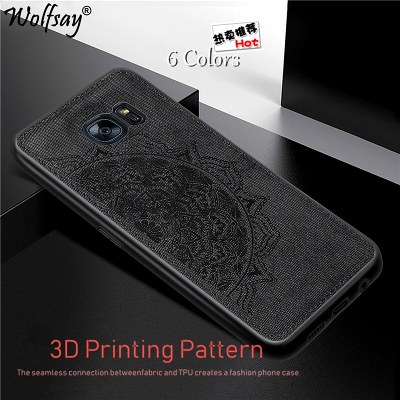 

For Samsung Galaxy S7 Case Fabric Shell Silicone Bumper Cloth+PC Case For Samsung S7 Edge S7 Cover For Samsung S7 S8 S9 A52 A72