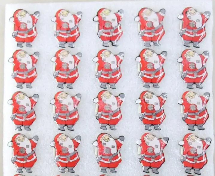 50 шт. мультфильм Санта Клаус мигает светодиодный свет значок/брошь Шпильки День