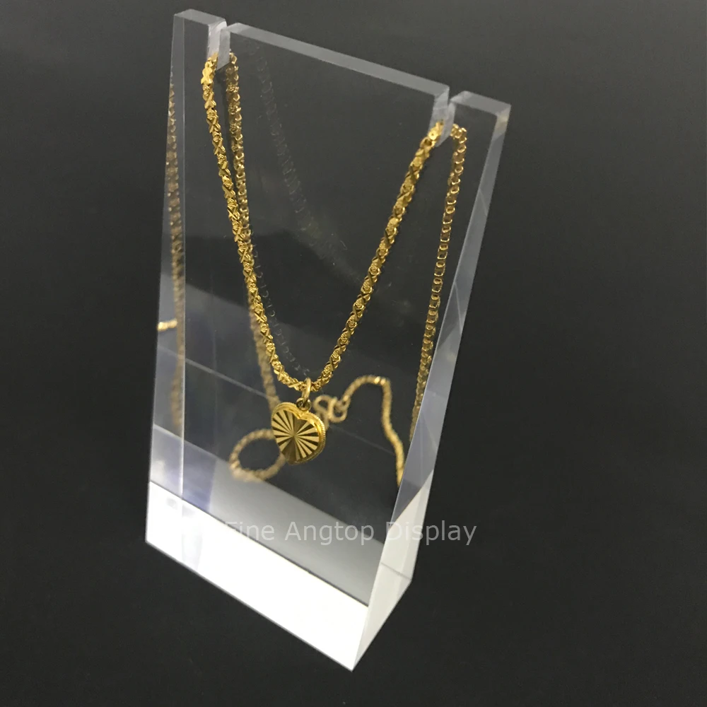 Fashionable Necklace Display Stand Pendant Holder Jewelry Prop Set Transparent Acrylic Jewelry Display Rack Shop Organizer