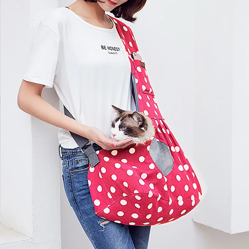 Холщовая Сумка слинг для домашних животных кошек и собак регулируемая дышащая