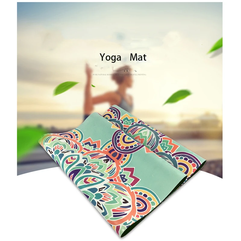 Leisure time sports yoga mat printing Rainbow flower skid resistance environmental protection Natural rubber Not allergic