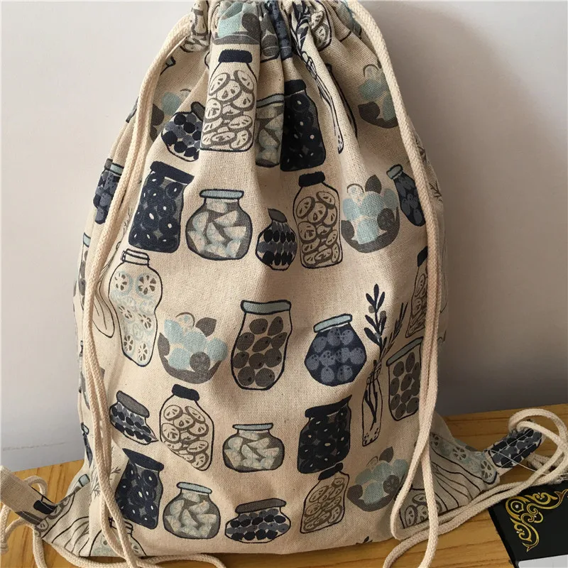 YILE хлопковый льняной рюкзак на шнурке для путешествий обувь сортированная сумка