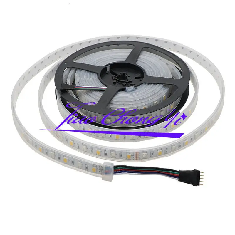 12 В постоянного тока, 5 м, 5050 RGBW RGB + белая светодиодная лента 300, Водонепроницаемая силиконовая трубка IP67