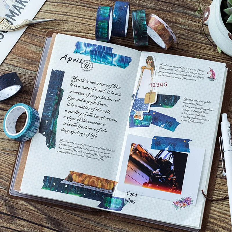 6 шт. садовый декоративный скотч с цветочным принтом набор секретных лесных