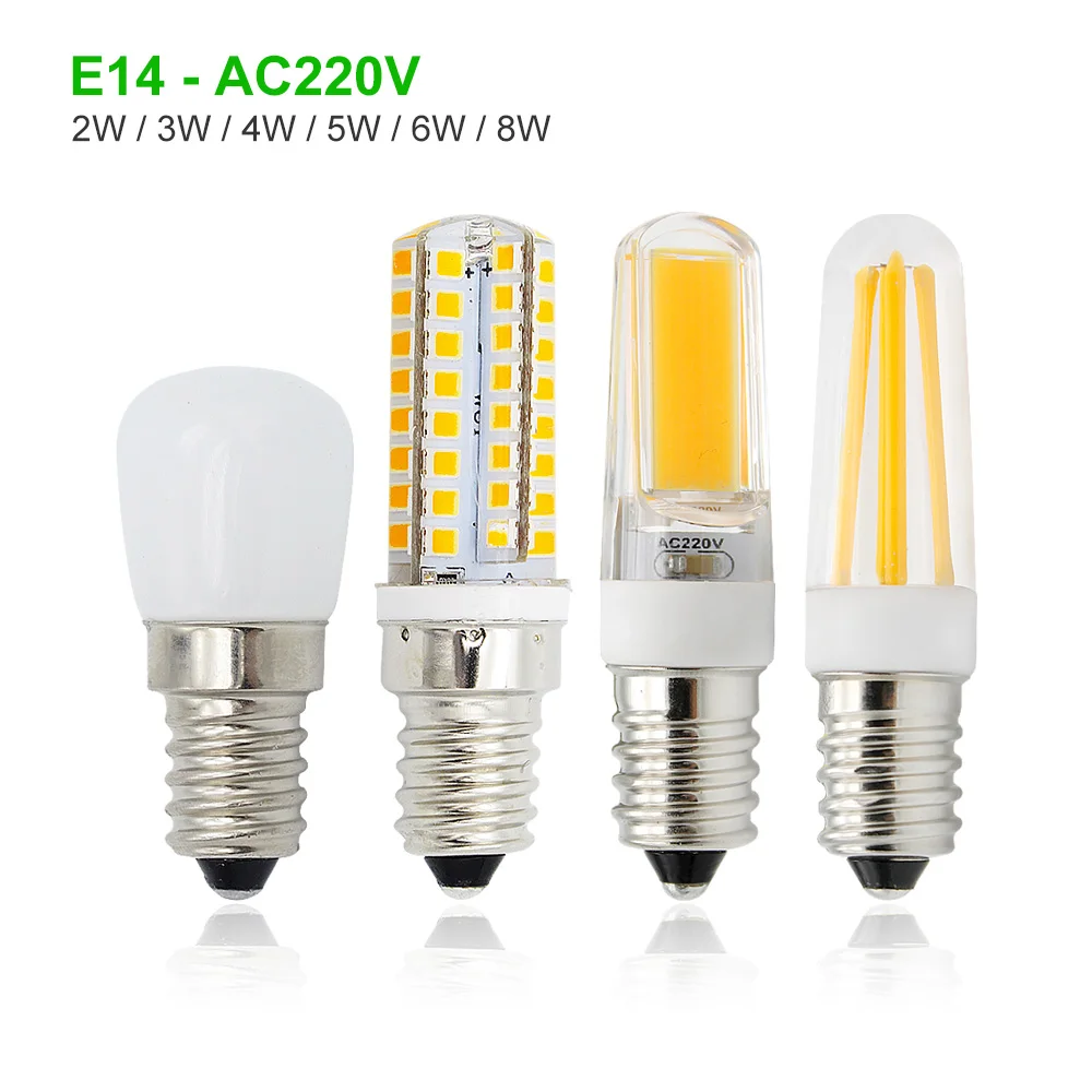 

Mini 1pcs Refrigerator Light E14 LED Lamp 2W 3W 4W 5W 6W 8W COB Glass Dimmable AC 220V Spotlight Bulbs Freezer Fridge Chandelier
