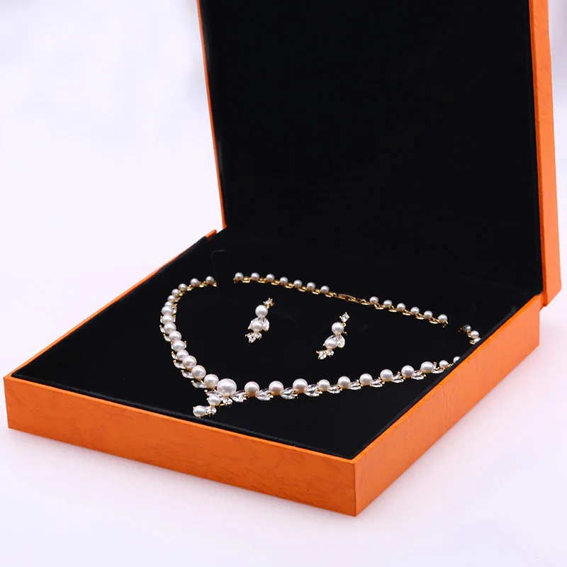 JYX Pearl Jewelry Set 4-9mm White Flat Round Freshwater Necklace &amp Earrings 16.5&quot | Украшения и аксессуары