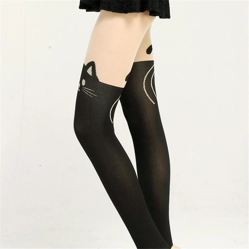 Women's stockings Cute long socks 3D Cartoon Animal Cat Pattern Thigh Stockings Over Knee High knee socks