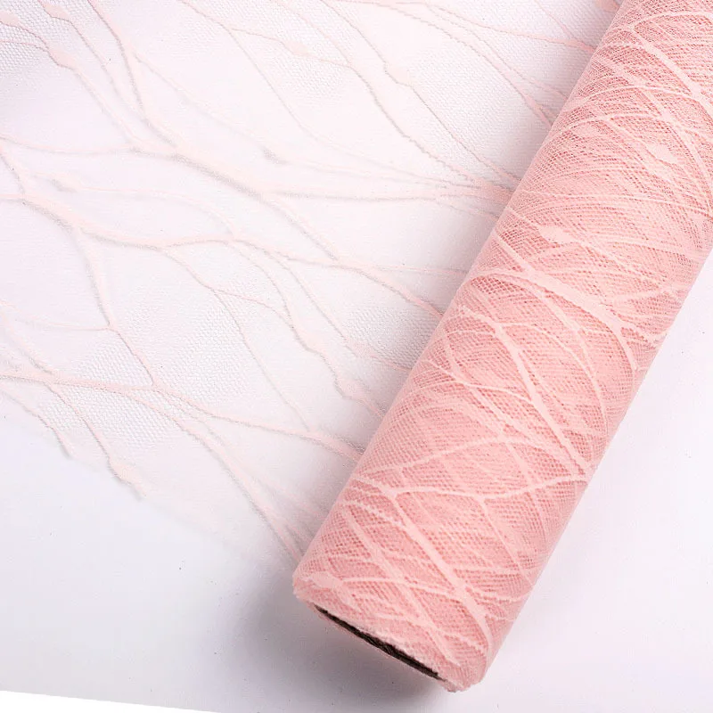 Light Pink 1 м/рулон Фэнтези кружево электрическая сеть пряжа цветок Подарочная упаковка DIY скрапбук крафт бумага флористы поставки декоративный материал - Цвет: Light Pink