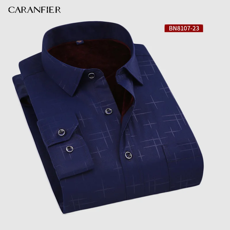 Новинка Лидер продаж Зимняя Повседневная рубашка CARANFIER теплые клетчатые рубашки
