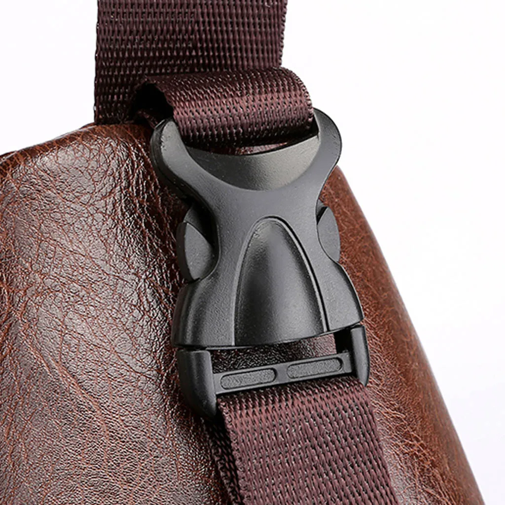 Fashion Men Outdoor Leather Sport Multi-pocket High capacity Pure Color Crossbody Bag Chest Phone men bag heuptas #g3 | Багаж и сумки